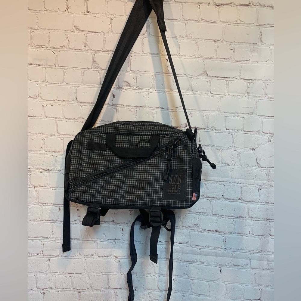 Topo Designs Black and Gray Men's Messenger Bag